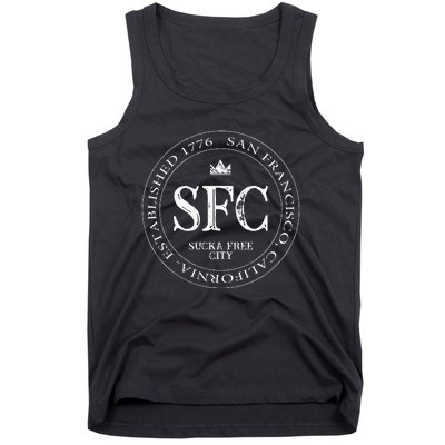 San Francisco Sucka Free City Sf Patch Badge Logo Tank Top