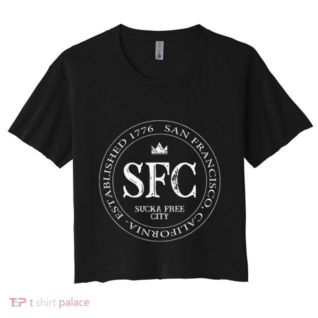 San Francisco Sucka Free City Sf Patch Badge Logo Crop Top