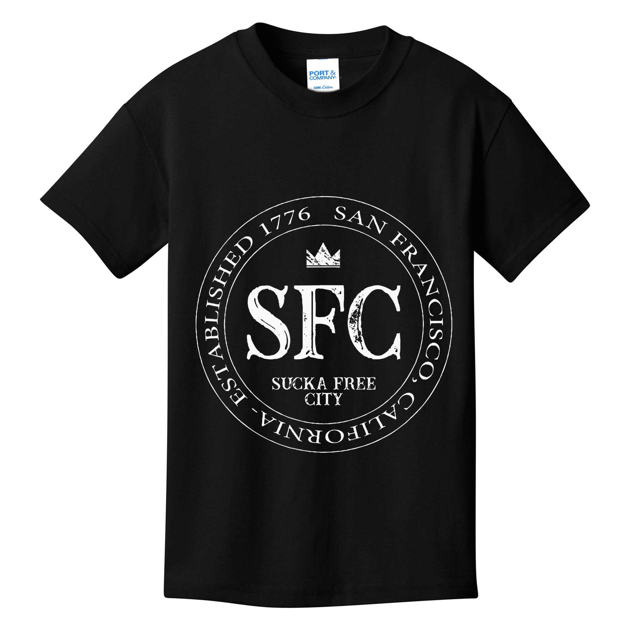 San Francisco Sucka Free City Sf Patch Badge Logo Kids T-Shirt