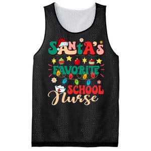 SantaS Favorite School Nurse Santa Hat Xmas Light Christmas Mesh Reversible Basketball Jersey Tank