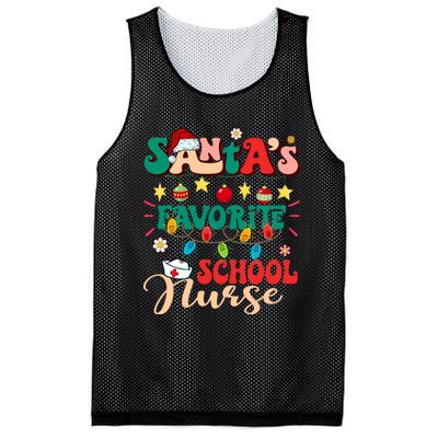 SantaS Favorite School Nurse Santa Hat Xmas Light Christmas Mesh Reversible Basketball Jersey Tank