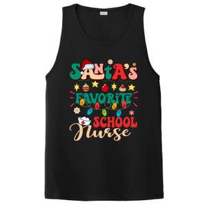 SantaS Favorite School Nurse Santa Hat Xmas Light Christmas PosiCharge Competitor Tank