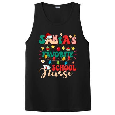 SantaS Favorite School Nurse Santa Hat Xmas Light Christmas PosiCharge Competitor Tank