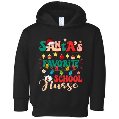 SantaS Favorite School Nurse Santa Hat Xmas Light Christmas Toddler Hoodie