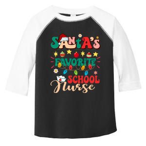 SantaS Favorite School Nurse Santa Hat Xmas Light Christmas Toddler Fine Jersey T-Shirt