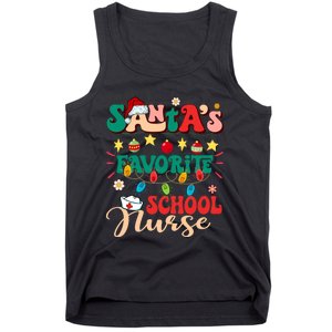 SantaS Favorite School Nurse Santa Hat Xmas Light Christmas Tank Top