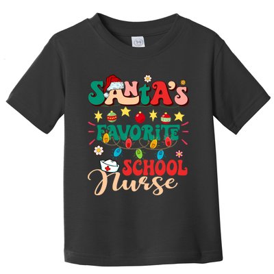 SantaS Favorite School Nurse Santa Hat Xmas Light Christmas Toddler T-Shirt