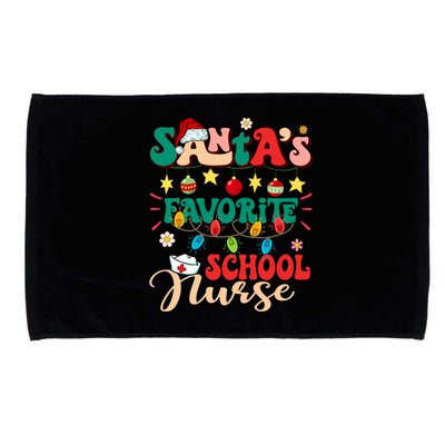 SantaS Favorite School Nurse Santa Hat Xmas Light Christmas Microfiber Hand Towel