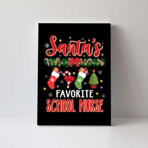 SantaS Favorite School Nurse Santa Hat Xmas Canvas