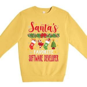 SantaS Favorite Software Developer Santa Hat Xmas Premium Crewneck Sweatshirt