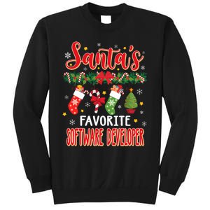 SantaS Favorite Software Developer Santa Hat Xmas Sweatshirt