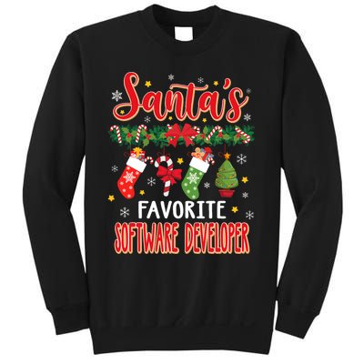 SantaS Favorite Software Developer Santa Hat Xmas Sweatshirt