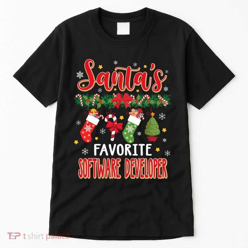 SantaS Favorite Software Developer Santa Hat Xmas Tall T-Shirt