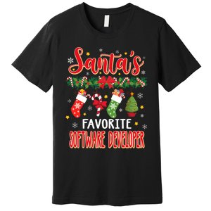 SantaS Favorite Software Developer Santa Hat Xmas Premium T-Shirt