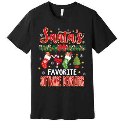 SantaS Favorite Software Developer Santa Hat Xmas Premium T-Shirt