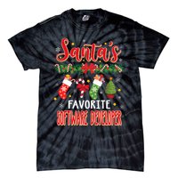 SantaS Favorite Software Developer Santa Hat Xmas Tie-Dye T-Shirt