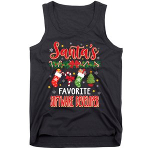 SantaS Favorite Software Developer Santa Hat Xmas Tank Top