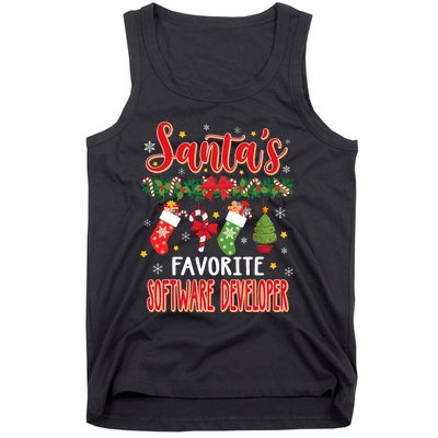 SantaS Favorite Software Developer Santa Hat Xmas Tank Top