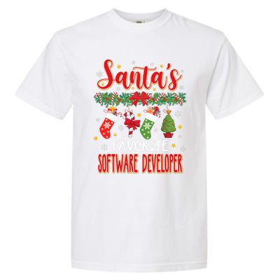 SantaS Favorite Software Developer Santa Hat Xmas Garment-Dyed Heavyweight T-Shirt