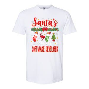 SantaS Favorite Software Developer Santa Hat Xmas Softstyle CVC T-Shirt