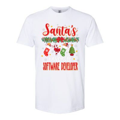 SantaS Favorite Software Developer Santa Hat Xmas Softstyle CVC T-Shirt