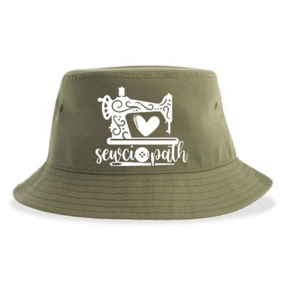 Sewciopath Funny Sewing Lover Sewer Tailor Sewing Machine Sustainable Bucket Hat