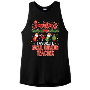 SantaS Favorite Special Education Teacher Santa Hat Xmas Ladies PosiCharge Tri-Blend Wicking Tank