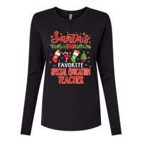 SantaS Favorite Special Education Teacher Santa Hat Xmas Womens Cotton Relaxed Long Sleeve T-Shirt