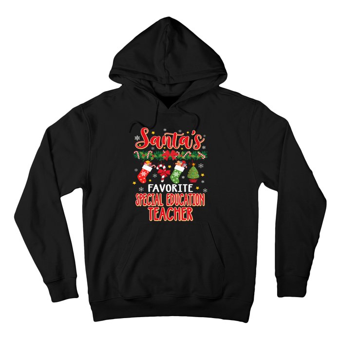 SantaS Favorite Special Education Teacher Santa Hat Xmas Hoodie