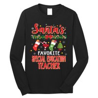 SantaS Favorite Special Education Teacher Santa Hat Xmas Long Sleeve Shirt