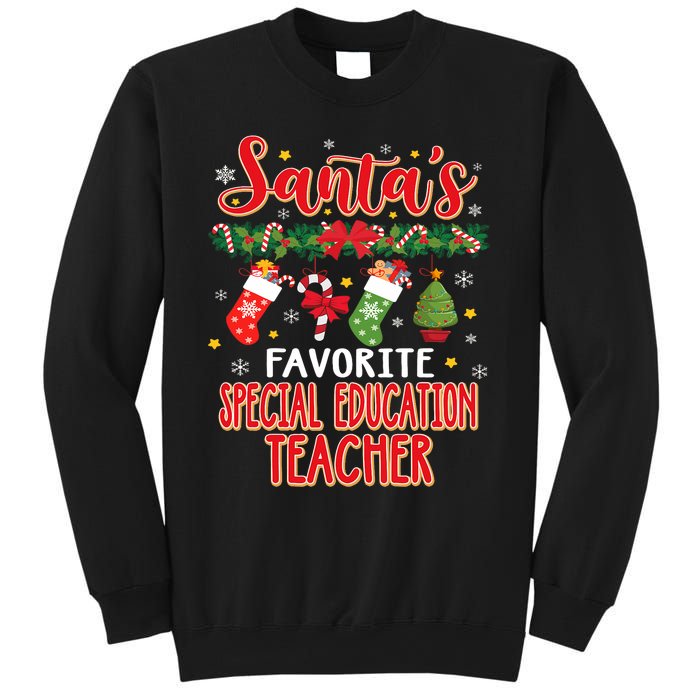 SantaS Favorite Special Education Teacher Santa Hat Xmas Sweatshirt