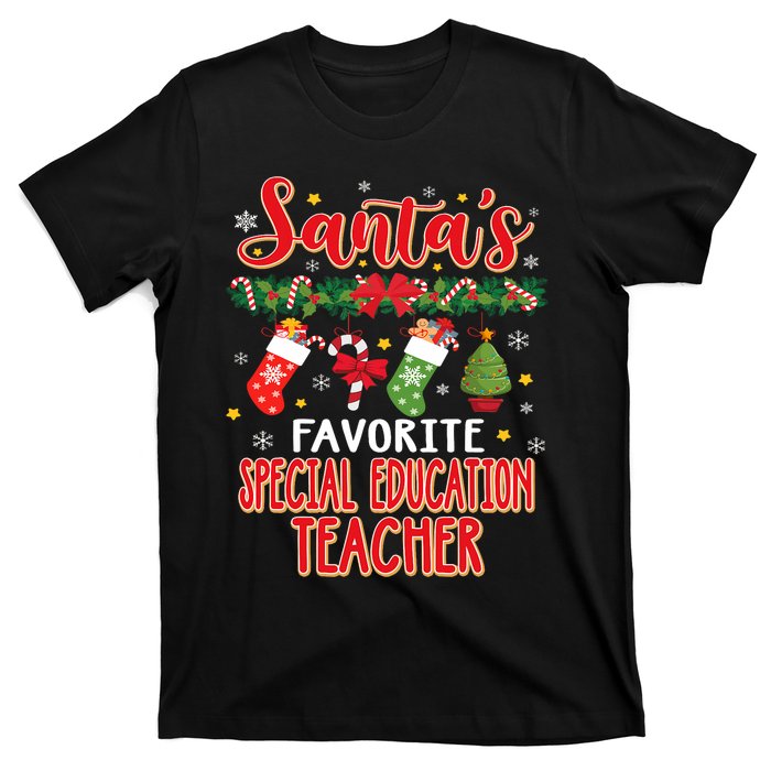 SantaS Favorite Special Education Teacher Santa Hat Xmas T-Shirt