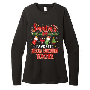 SantaS Favorite Special Education Teacher Santa Hat Xmas Womens CVC Long Sleeve Shirt