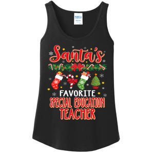 SantaS Favorite Special Education Teacher Santa Hat Xmas Ladies Essential Tank