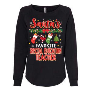 SantaS Favorite Special Education Teacher Santa Hat Xmas Womens California Wash Sweatshirt