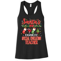 SantaS Favorite Special Education Teacher Santa Hat Xmas Women's Racerback Tank