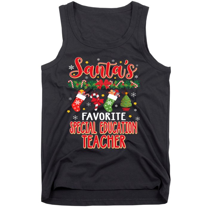 SantaS Favorite Special Education Teacher Santa Hat Xmas Tank Top