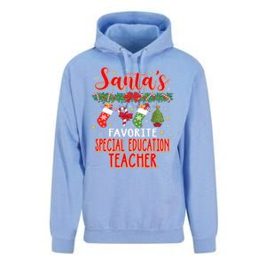 SantaS Favorite Special Education Teacher Santa Hat Xmas Unisex Surf Hoodie