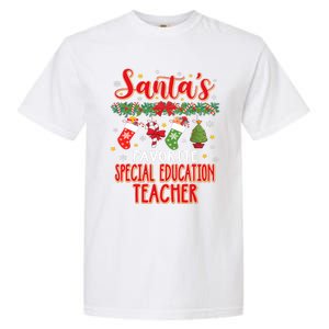 SantaS Favorite Special Education Teacher Santa Hat Xmas Garment-Dyed Heavyweight T-Shirt