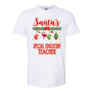 SantaS Favorite Special Education Teacher Santa Hat Xmas Softstyle CVC T-Shirt