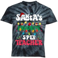 SantaS Favorite Sped Teacher Santa Hat Xmas Light Christmas Kids Tie-Dye T-Shirt