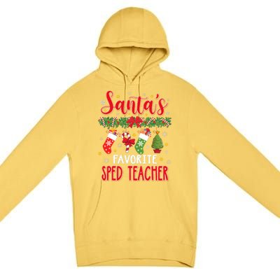 SantaS Favorite Sped Teacher Santa Hat Xmas Premium Pullover Hoodie