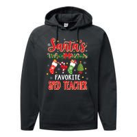 SantaS Favorite Sped Teacher Santa Hat Xmas Performance Fleece Hoodie