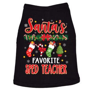 SantaS Favorite Sped Teacher Santa Hat Xmas Doggie Tank