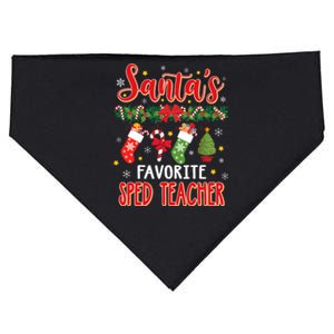 SantaS Favorite Sped Teacher Santa Hat Xmas USA-Made Doggie Bandana