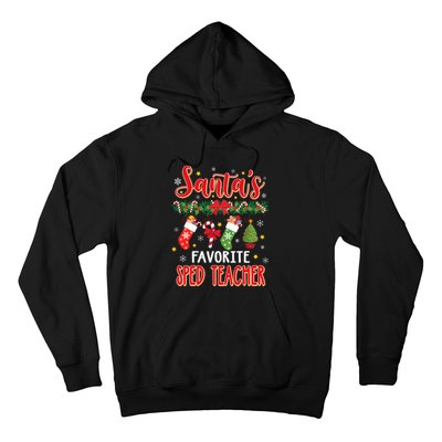 SantaS Favorite Sped Teacher Santa Hat Xmas Hoodie