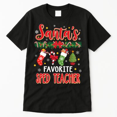 SantaS Favorite Sped Teacher Santa Hat Xmas Tall T-Shirt