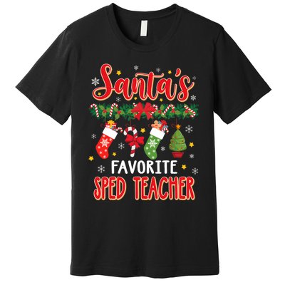 SantaS Favorite Sped Teacher Santa Hat Xmas Premium T-Shirt