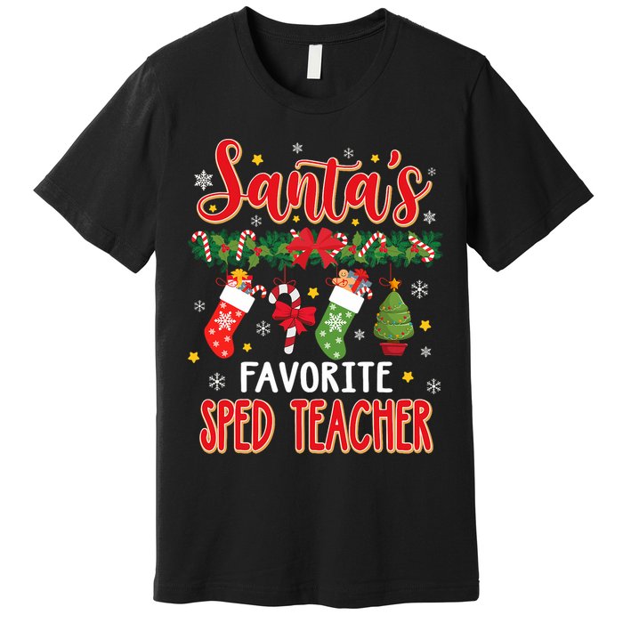 SantaS Favorite Sped Teacher Santa Hat Xmas Premium T-Shirt