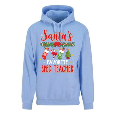 SantaS Favorite Sped Teacher Santa Hat Xmas Unisex Surf Hoodie